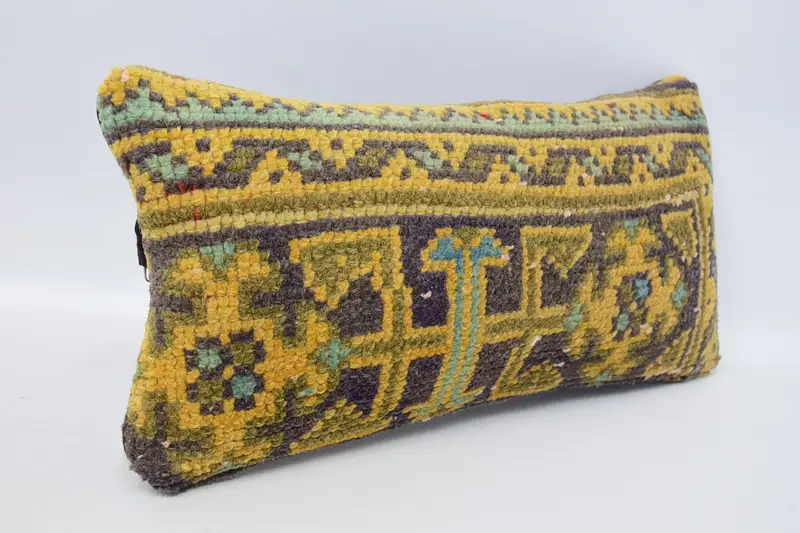Farmhouse Cushion, 8x16 Orange Pillow Cover, Sofa Pillow, Turkish Pillow, Pillow Sham, Kilim Cushion Sham, Kilim Pillow - 3