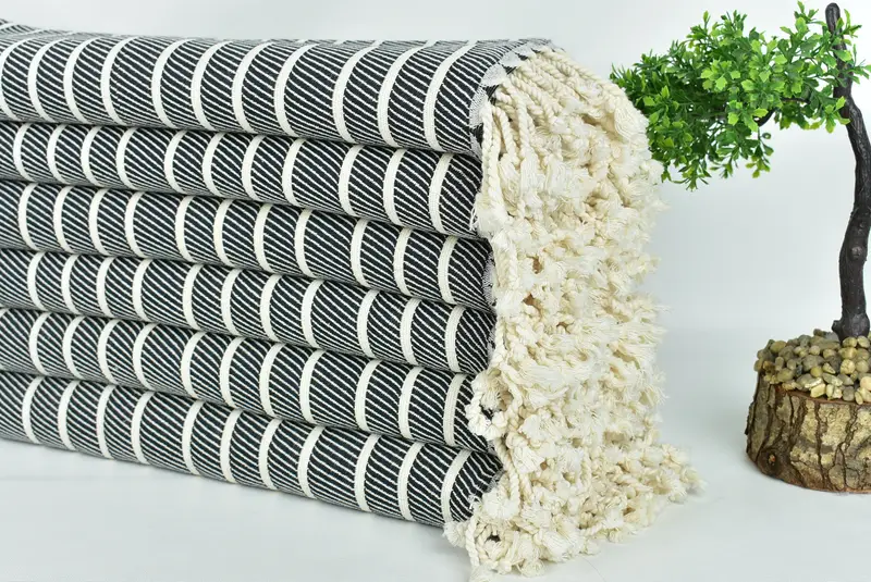 Luxury Turkish Bath Towel, Home Decor Towel, Bachelorette Party Gifts, Organic Turkish towel, Absorbent towel, 70x40 Bamboo Herringbone Towel - 3