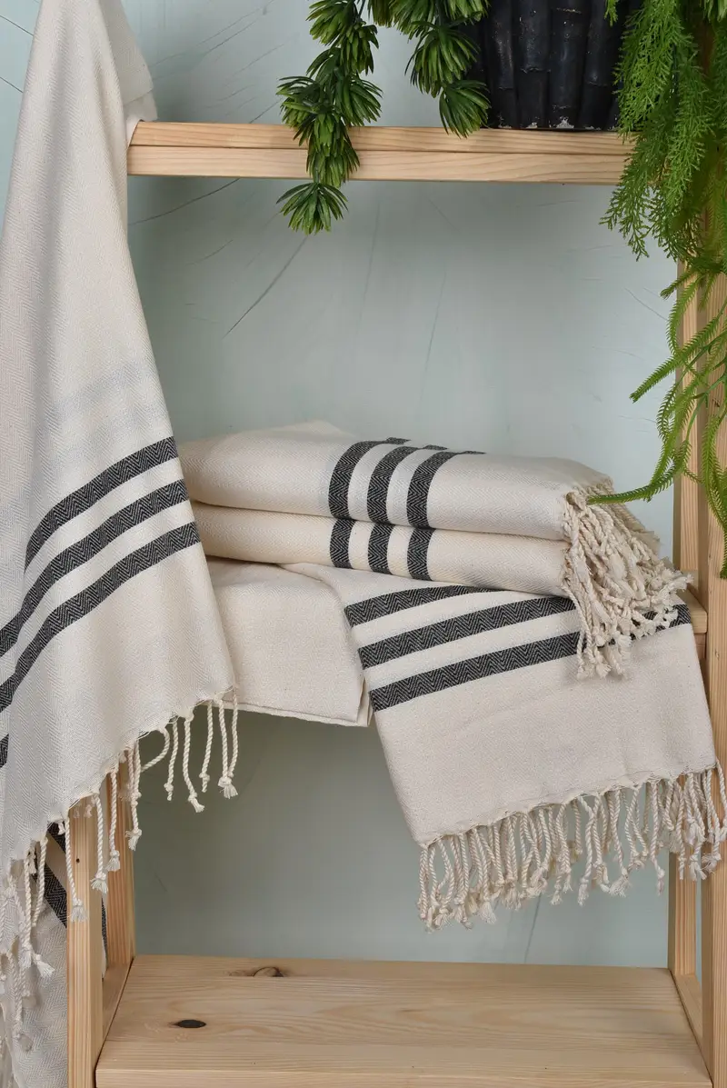 70x40 Cotton Striped Towel, Personalized Bridesmaid Gift, Thin towel, Wedding Gift, Memorial Gift, Turkish towel bulk order for wedding gifts - 6