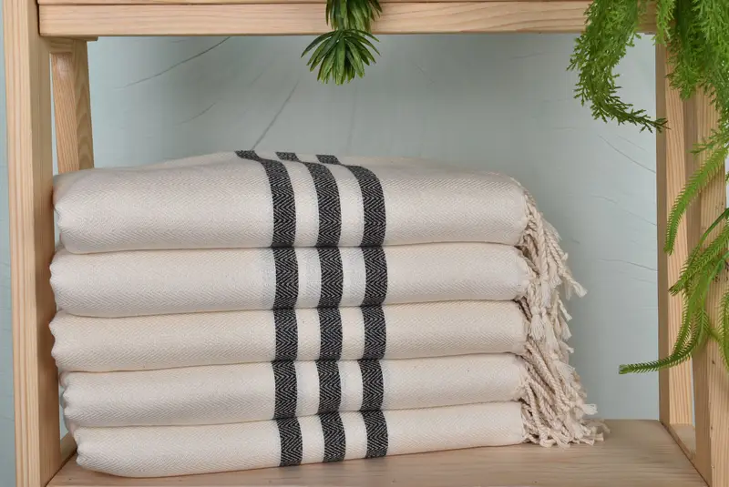 70x40 Cotton Striped Towel, Personalized Bridesmaid Gift, Thin towel, Wedding Gift, Memorial Gift, Turkish towel bulk order for wedding gifts - 1