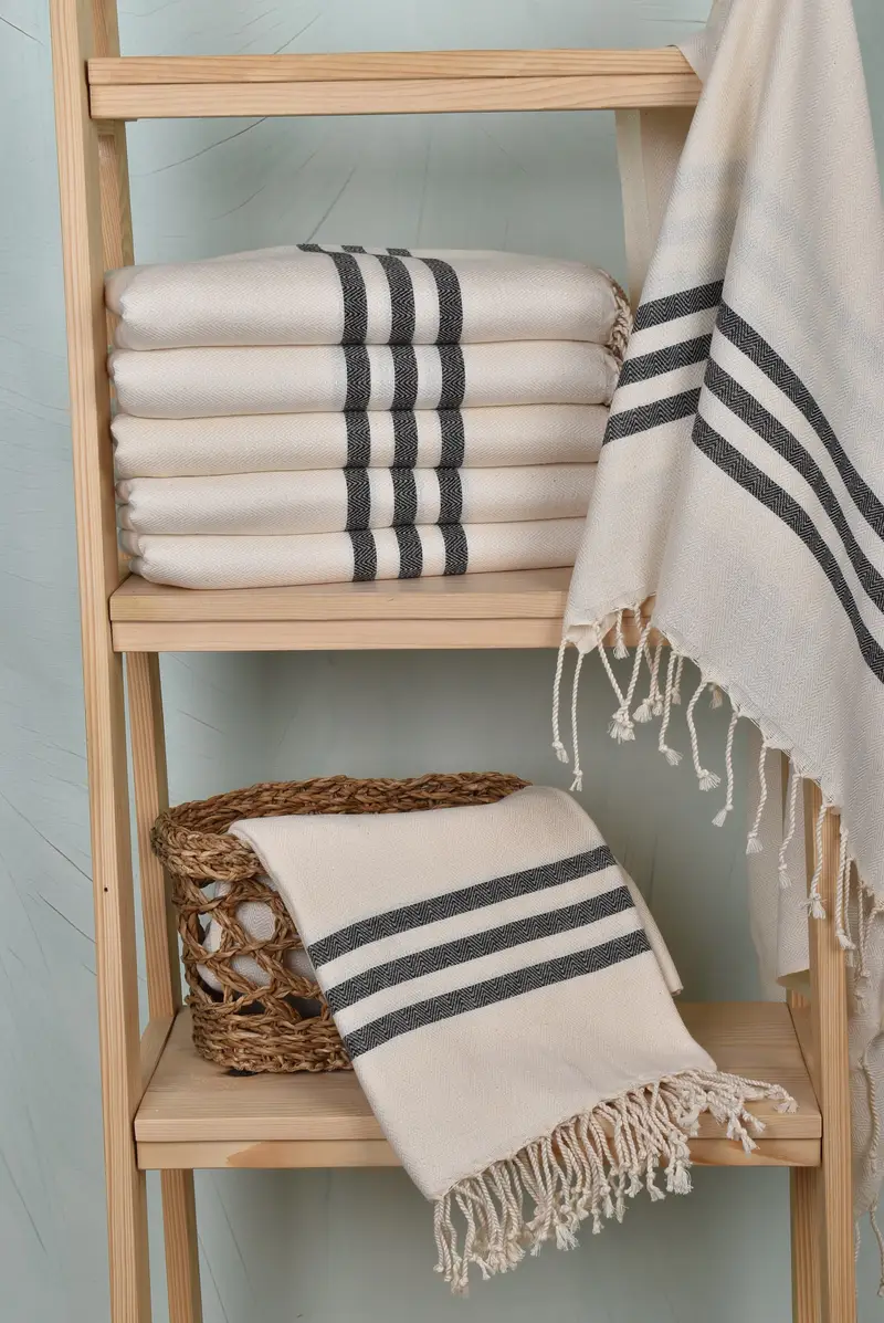 70x40 Cotton Striped Towel, Personalized Bridesmaid Gift, Thin towel, Wedding Gift, Memorial Gift, Turkish towel bulk order for wedding gifts - 3