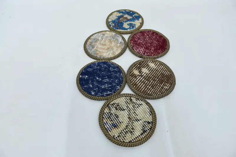 Bohemian Beige & Bronze Round Coaster, Versatile Table Coaster