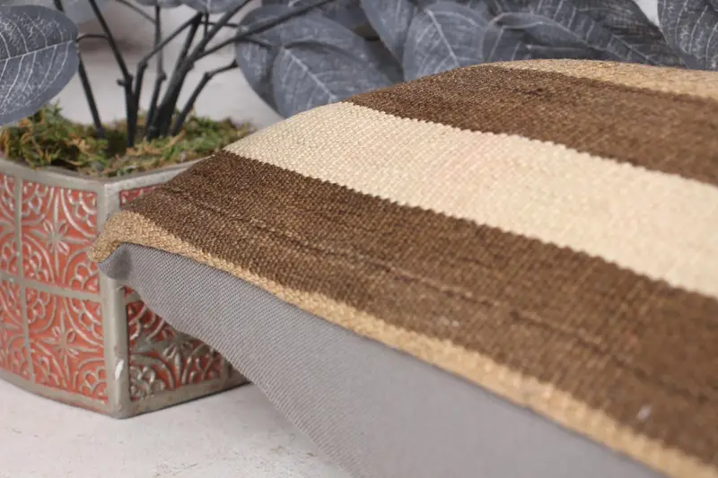 Turkish Kilim Pillow, Decorative Cushion Cover, 12x24 Brown Pillow Sham, Vintage Pillow, Couch Pillow Cover, Cushion Case, Pillow for Couch - 7