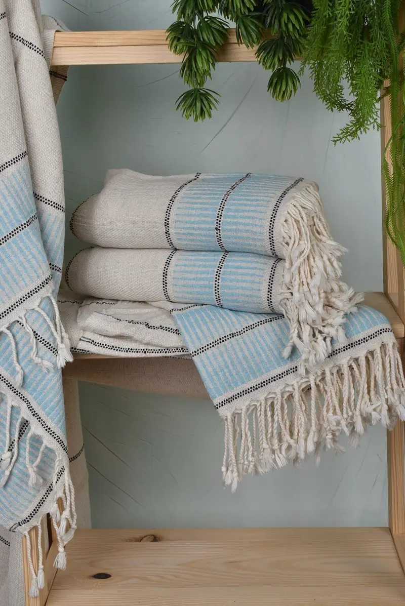 Monogram Towels, Eco-friendly Turkish peshtemal towel, 70x40 Linen Striped Towel, Lightweight towel, Gift Boxes Towel, Hammam towel, Absorbent towel - 6