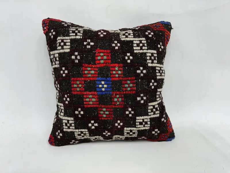 18x18 White Pillow Cover, Kilim Cushion Sham, Cushion Cover, Home Decor Pillow, Indoor Pillow, Turkish Rugs Cushion Case, Boho Pillow - 1