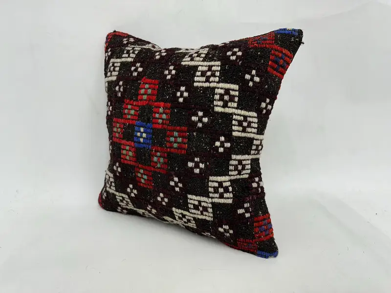 18x18 White Pillow Cover, Kilim Cushion Sham, Cushion Cover, Home Decor Pillow, Indoor Pillow, Turkish Rugs Cushion Case, Boho Pillow - 4