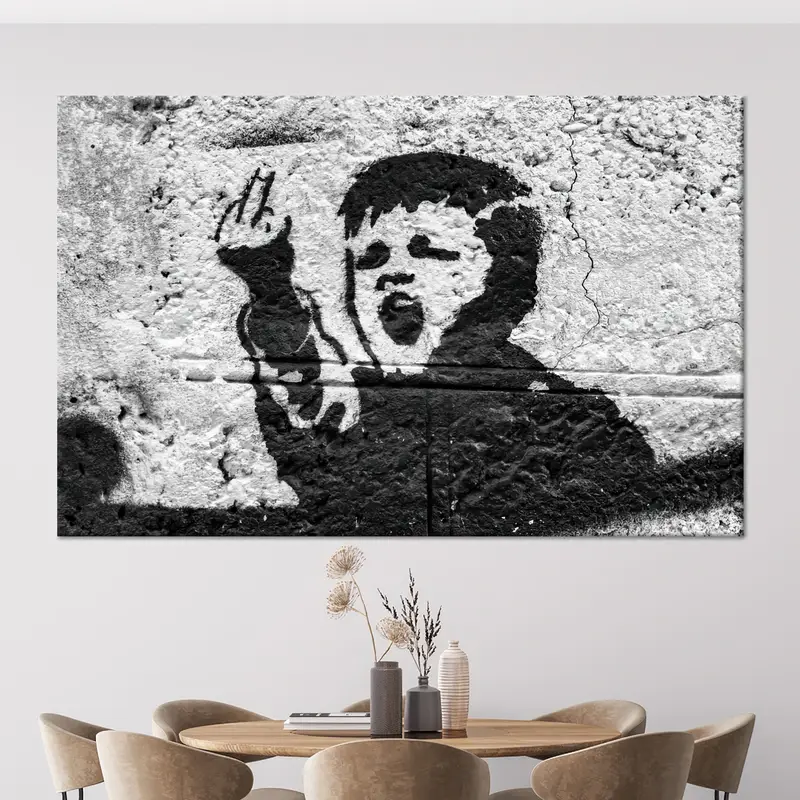 Künstlerischer Banksy Boy Graffiti-Leinwanddruck – einzigartige Wanddekoration