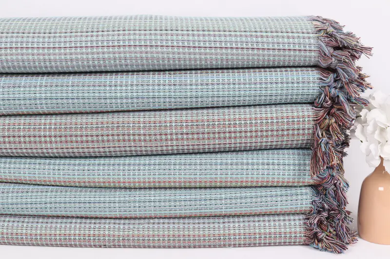 92x88 Cotton Geometric Towel, Decorative Blanket, Woven Throw Blanket, Turkish Cotton Throw Blanket, Monogram Beach Blanket, Tablecloth, Home Gift - 3