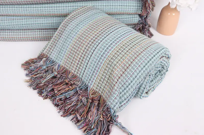 92x88 Cotton Geometric Towel, Decorative Blanket, Woven Throw Blanket, Turkish Cotton Throw Blanket, Monogram Beach Blanket, Tablecloth, Home Gift - 4
