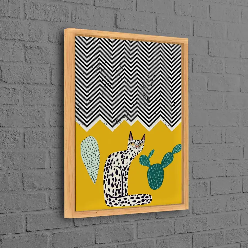 Minimal Boho Sarı Kanvas Tablo: Trendy Sanatsal Dekor