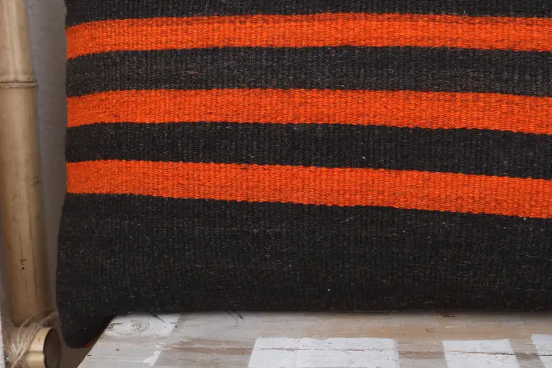 12x36 Orange Pillow Case, Bohemian Cushion Pillow Sham, Cushion, Pillow for Couch, Turkish Pillow, Vintage Kilim Throw Pillow - 3