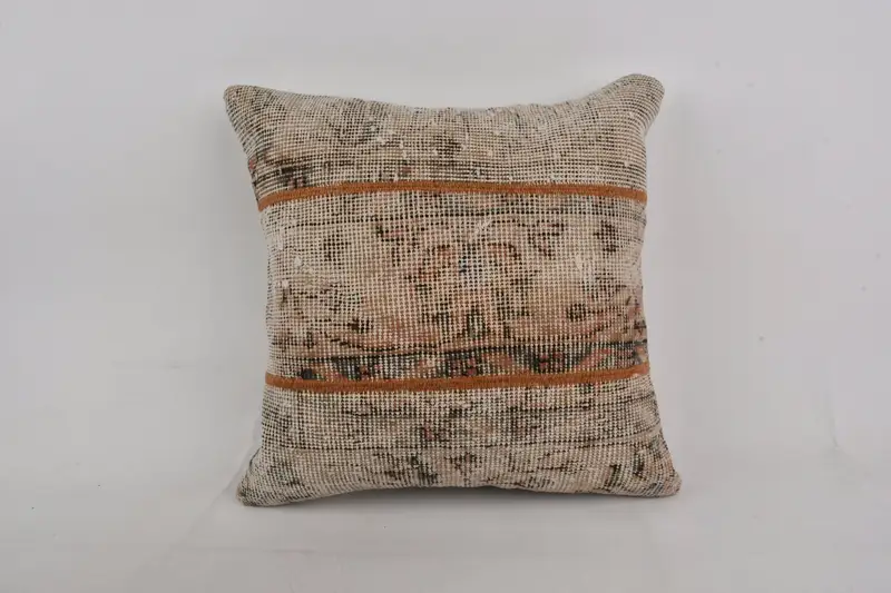 Embroidered Patchwork Pillow, 20x20 Inches Decorative Cushion - 1