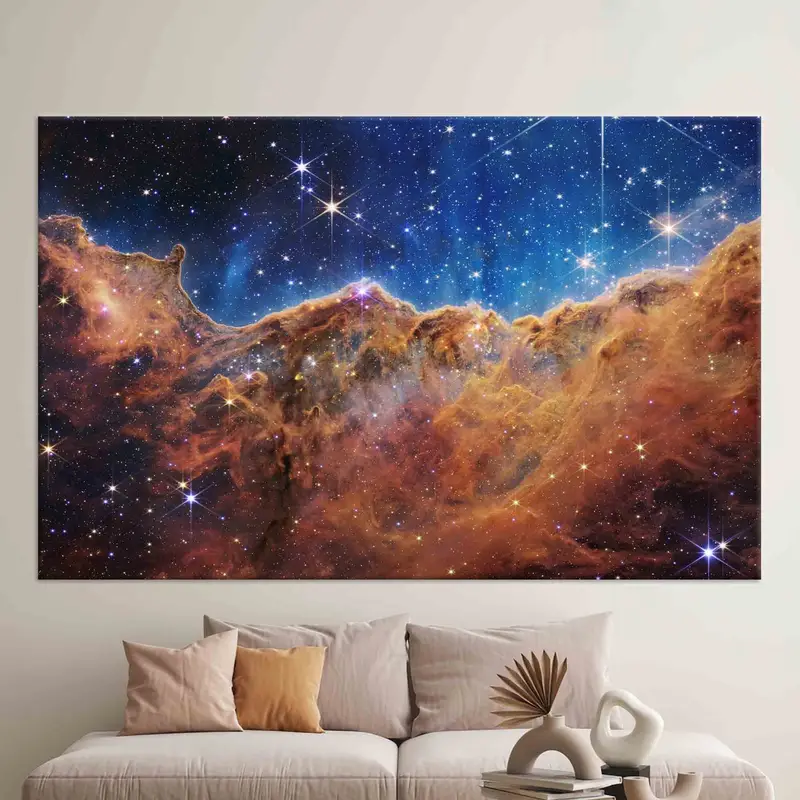James Webb Space Telescope First Image, Canvas Wall Art, Trendy Wall Art, Carina Nebula, NASA Deep Field Poster, Space Landscape Wall Art, - 2