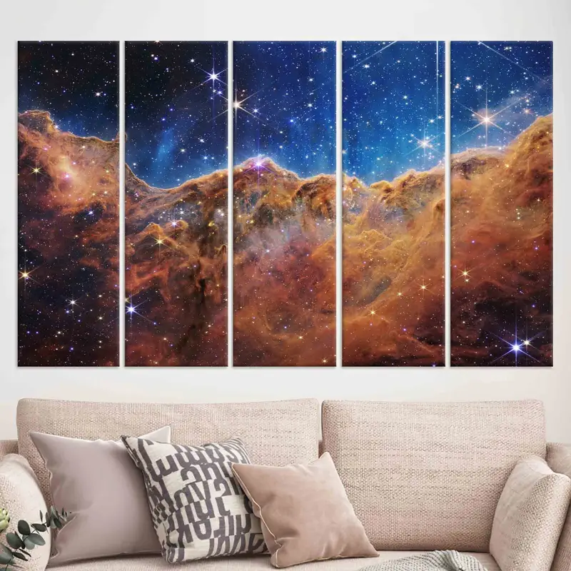 James Webb Space Telescope First Image, Canvas Wall Art, Trendy Wall Art, Carina Nebula, NASA Deep Field Poster, Space Landscape Wall Art, - 4
