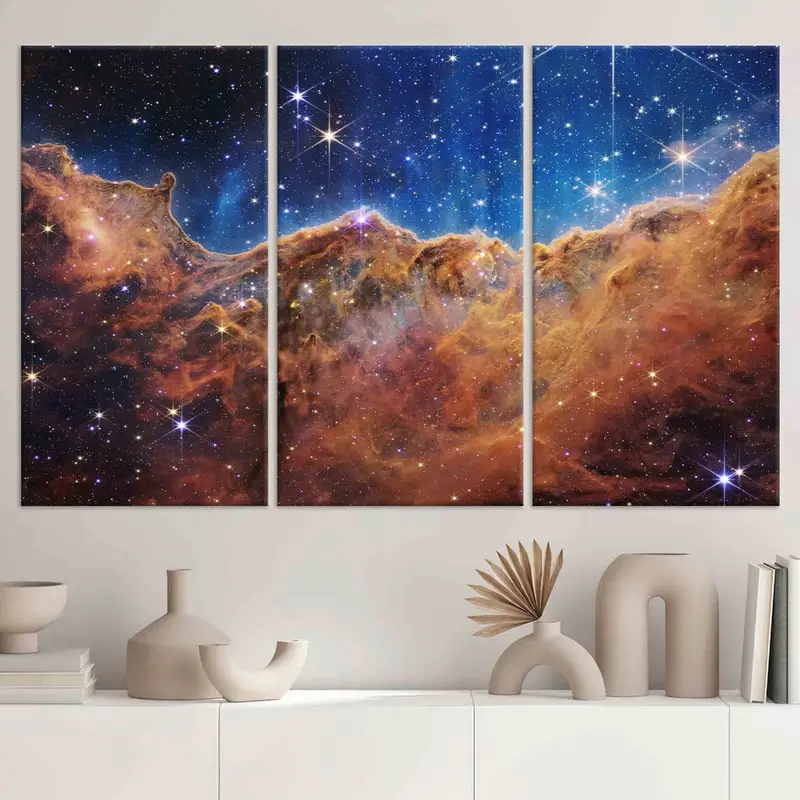 James Webb Space Telescope First Image, Canvas Wall Art, Trendy Wall Art, Carina Nebula, NASA Deep Field Poster, Space Landscape Wall Art, - 1