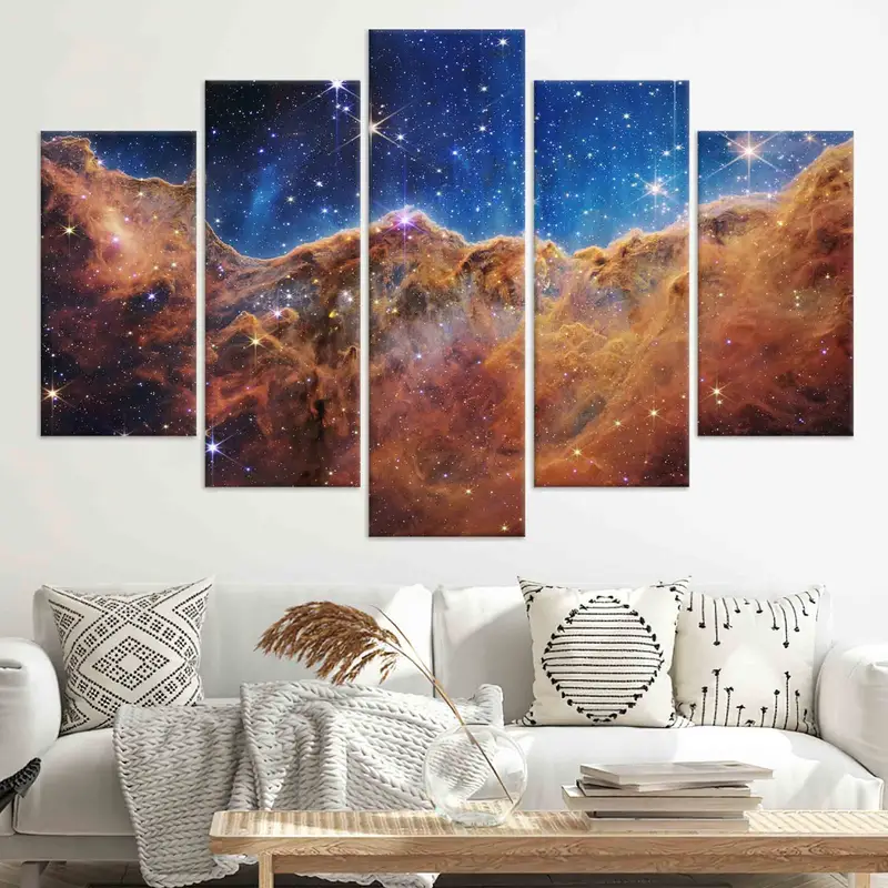 James Webb Space Telescope First Image, Canvas Wall Art, Trendy Wall Art, Carina Nebula, NASA Deep Field Poster, Space Landscape Wall Art, - 5