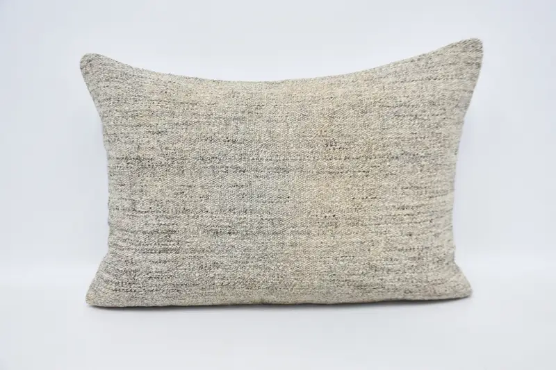 Vintage Beige Pillow Case, Antique 20x28 inch Pillowcase, Gift for Him Plaid Cushion Case - 1