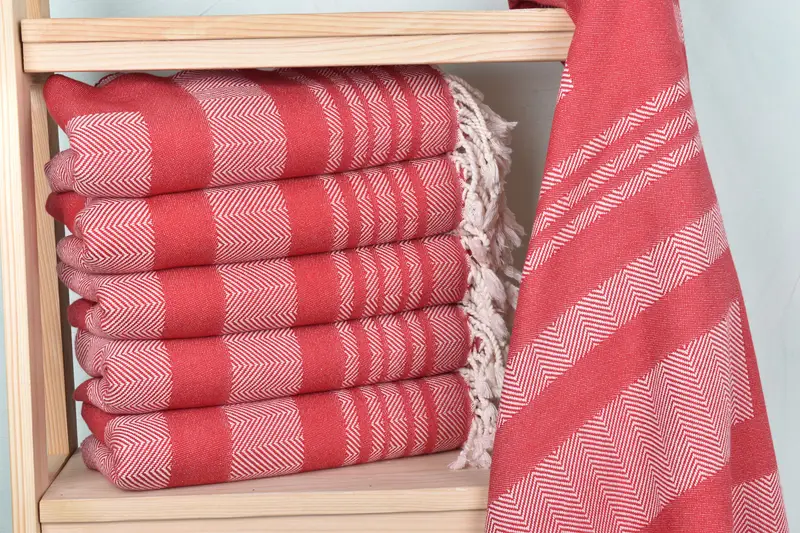 Embroidered Towel, Employee Gifts, 68x38 Cotton Chevron Towel, Luxury towel, Traditional Turkish peshtemal for hammam, Personalized Gift - 2