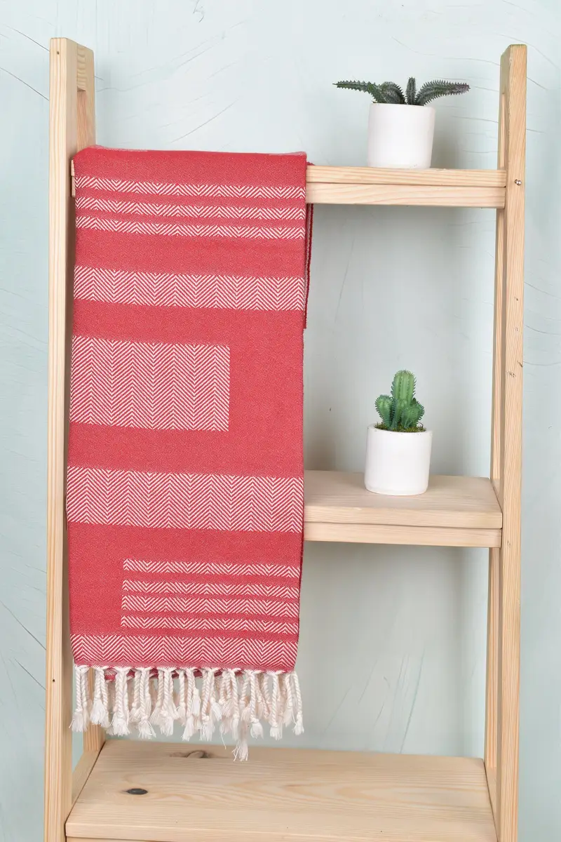 Embroidered Towel, Employee Gifts, 68x38 Cotton Chevron Towel, Luxury towel, Traditional Turkish peshtemal for hammam, Personalized Gift - 8