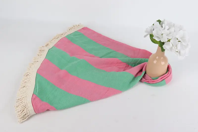 Best Friend Gift, Turkish towel, Kids Beach Towel, 64x64 Cotton Striped Round Towel, Personalized Gift For Her, Turkish hand towel, Hammam Towel USA - 6