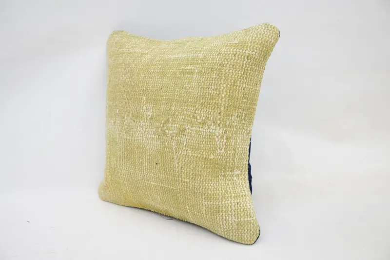 14x14 Beige Pillow Sham, Vintage Pillow, Gift Pillow, Pillow, Crochet Pattern Pillow, Interior Designer Pillow, Authentic Cushion Case - 3