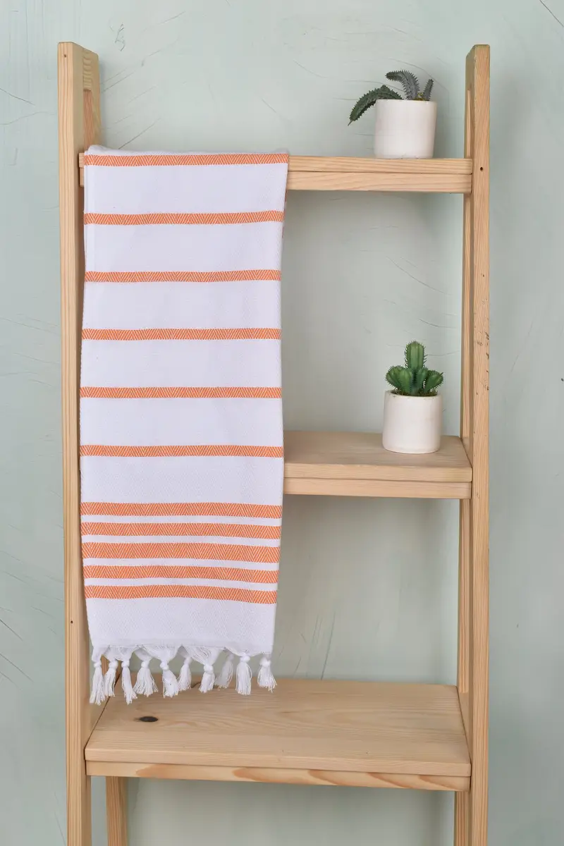 Monogram el havlu, spa hediyesi, Türk çay havlu, özelleştirilmiş Türk havlu, spa havlu, 36x24 pamuklu balıksırtı havlu, monogramlı el havlu - 8