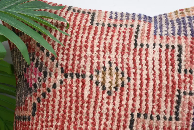Patio Cushion Cover, Cushion, 12x12 Red Cushion Case, Boho Pillow Sham Cover, Kilim Cushion Sham, Outdoor Bolster Cushion Cover, Turkish Pillow - 2