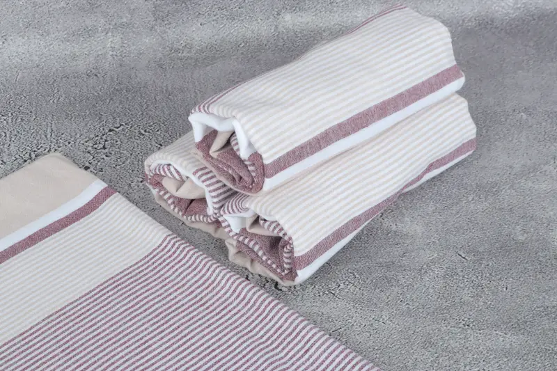 68x40 Cotton Striped Towel, Lightweight Turkish towel for beach, Quick-dry towel, Gift For Him, Valentines Day Gift For Him, Absorbent towel - 8