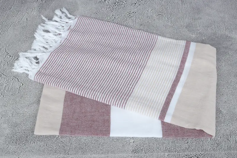 68x40 Cotton Striped Towel, Lightweight Turkish towel for beach, Quick-dry towel, Gift For Him, Valentines Day Gift For Him, Absorbent towel - 6