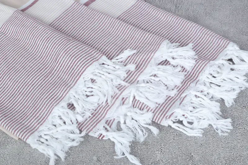 68x40 Cotton Striped Towel, Lightweight Turkish towel for beach, Quick-dry towel, Gift For Him, Valentines Day Gift For Him, Absorbent towel - 5