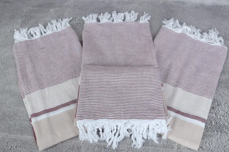 68x40 Cotton Striped Towel, Lightweight Turkish towel for beach, Quick-dry towel, Gift For Him, Valentines Day Gift For Him, Absorbent towel - 4