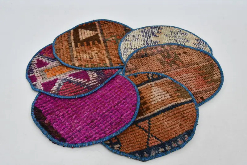 Bohemian Circle Placemat, Orange and Bronze Cotton Wool Accessory