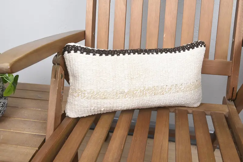 Baby Shower Gift Turkish Striped Euro Sham, 8x16 inch Antique Beige Art Deco Cushion Case - 1