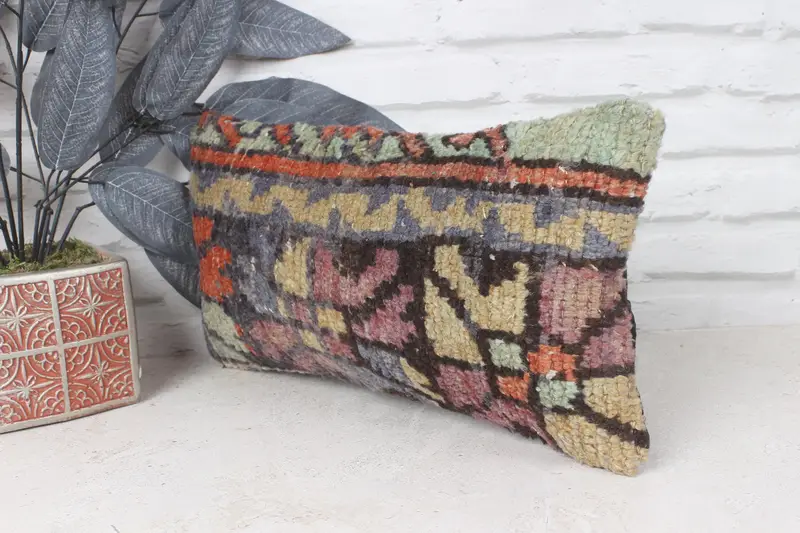 Pet Cushion Cover, 8x16 Blue Cushion, Turkish Kilim Pillow, Home Decor Pillow, Toss Cushion, Antique Pillows, Cushion Cover - 3