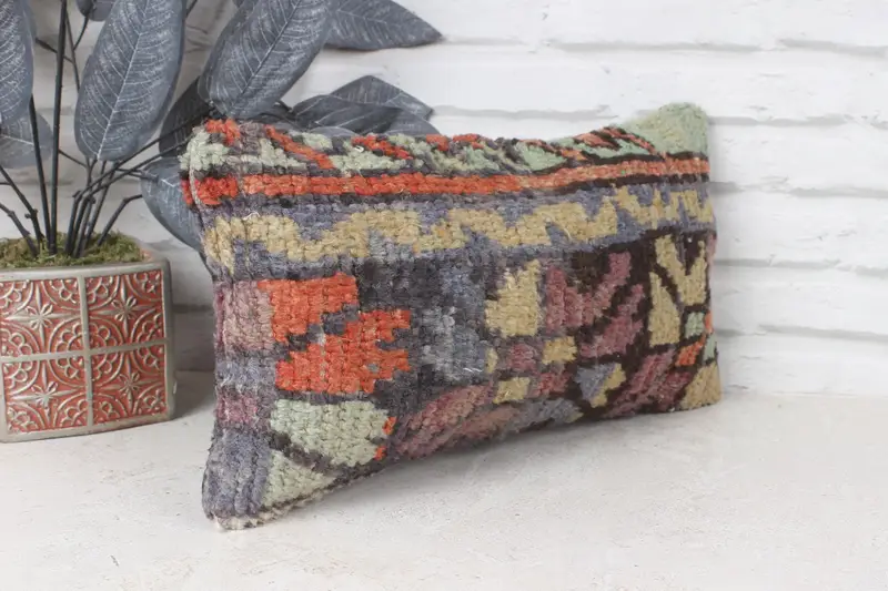 Pet Cushion Cover, 8x16 Blue Cushion, Turkish Kilim Pillow, Home Decor Pillow, Toss Cushion, Antique Pillows, Cushion Cover - 4