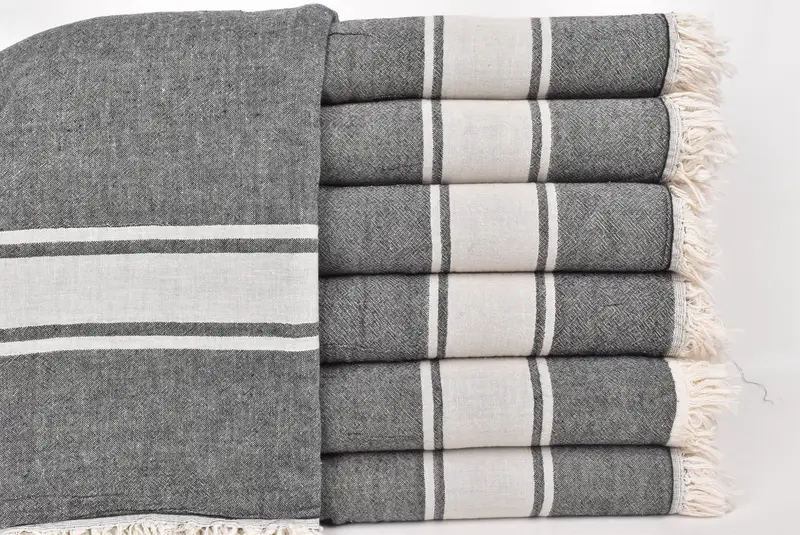 Boho Throw Blankets, Bachelorette Gifts, Bridal Shower Gift, 70x60 Cotton Striped Towel, Personalized Wedding Gift, Turkish Towel Blanket - 2