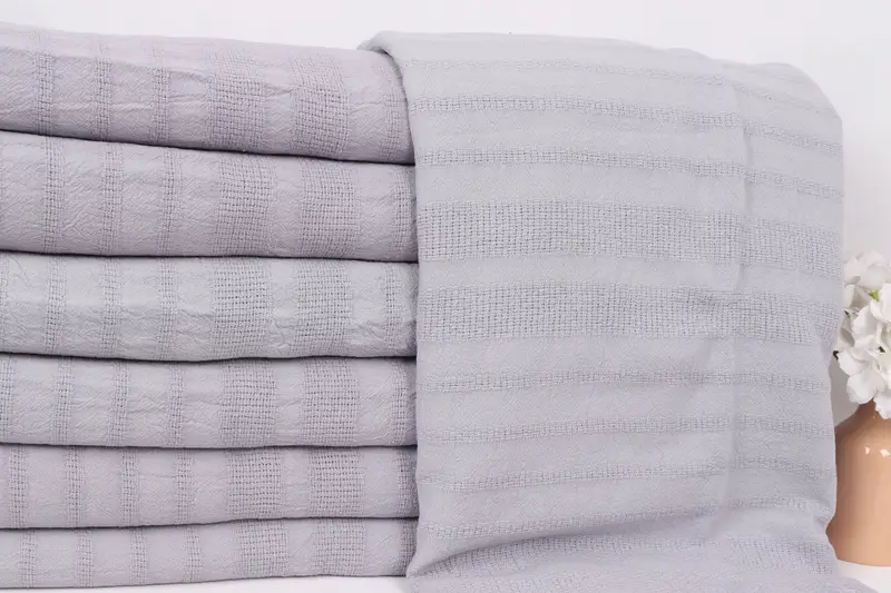 Housewarming Gift, 96x68 Cotton Stonewashed Striped Towel, Shower Curtain, Personalized Gifts, Couch Throw Blanket, Custom Wedding Gifts - 2