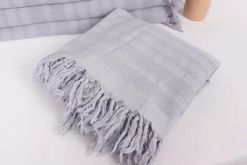 Housewarming Gift, 96x68 Cotton Stonewashed Striped Towel, Shower Curtain, Personalized Gifts, Couch Throw Blanket, Custom Wedding Gifts - 5