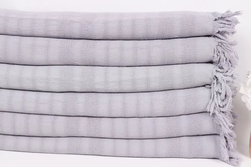 Housewarming Gift, 96x68 Cotton Stonewashed Striped Towel, Shower Curtain, Personalized Gifts, Couch Throw Blanket, Custom Wedding Gifts - 3