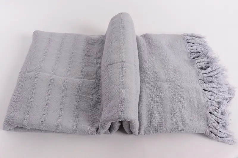 Housewarming Gift, 96x68 Cotton Stonewashed Striped Towel, Shower Curtain, Personalized Gifts, Couch Throw Blanket, Custom Wedding Gifts - 6
