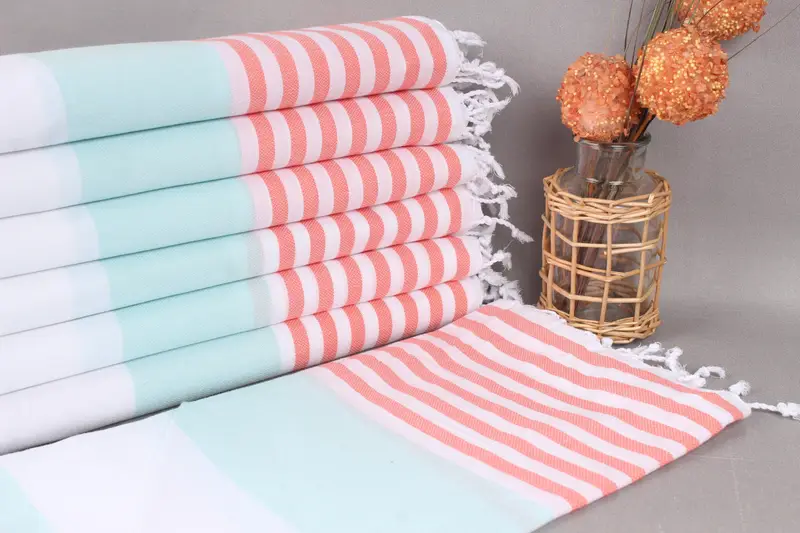Valentines Day Gift For Him, Scarf Towel, 70x40 Cotton Striped Towel, Travel towel, Quick-dry peshtemal, Absorbent towel, Turkish bath towel for spa - 1