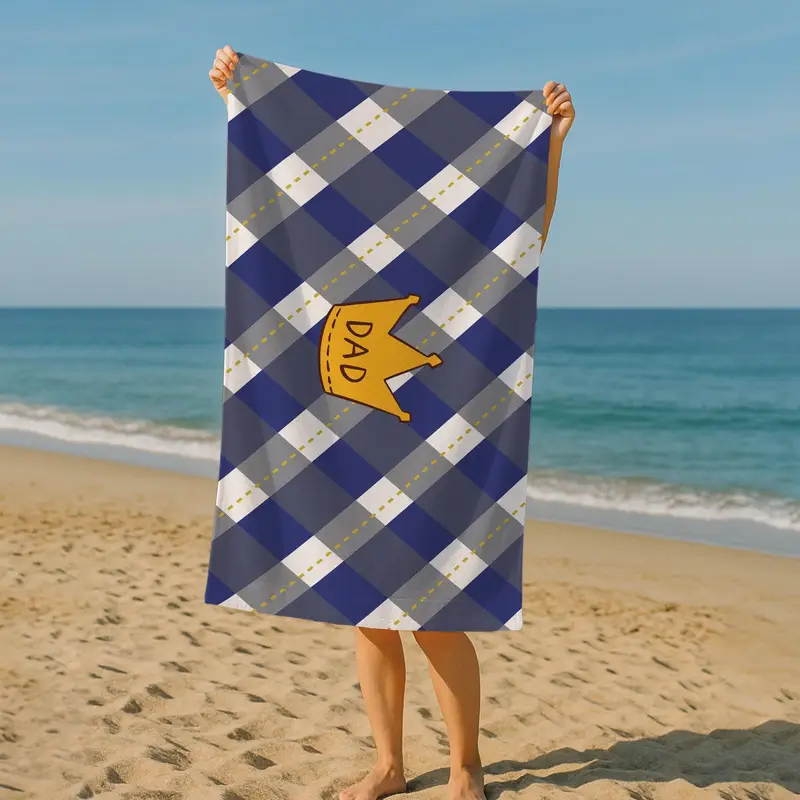 Blue Beach Towel, Ultra-Absorbent Cotton Towel for Beach and Pool, Perfect Father’s Day Gift - 1