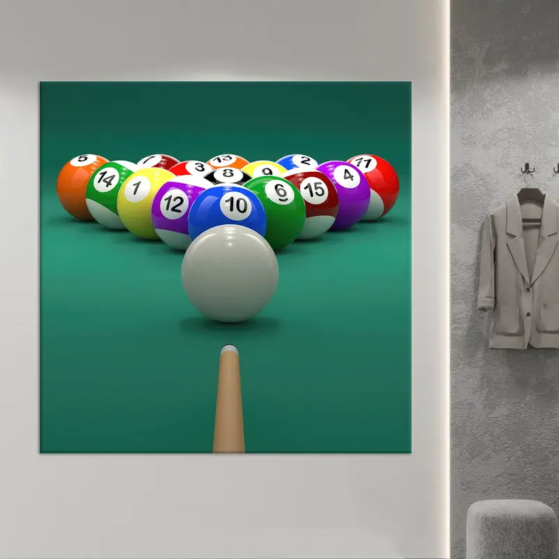 Billiard Wall Decor, Modern Canvas, Colorful Wall Decor, Boy Room Decor, Office Canvas Art, Sport Room Decor, Game Room Wall Art, - 4