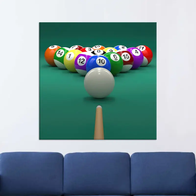 Billiard Wall Decor, Modern Canvas, Colorful Wall Decor, Boy Room Decor, Office Canvas Art, Sport Room Decor, Game Room Wall Art, - 1