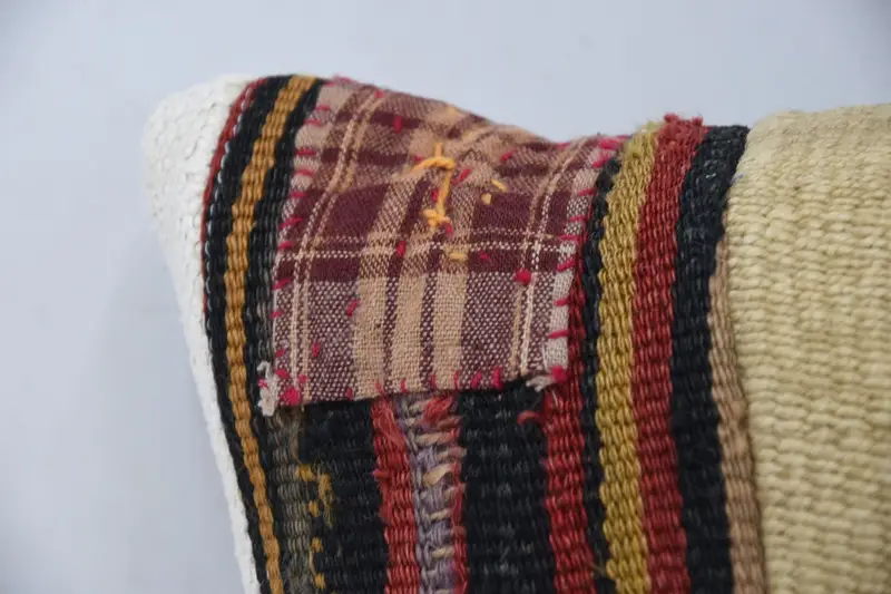 Pillow Cover, Vintage Pillow, Floor Pillow Sham, 14x14 Beige Pillow, Kilim Cushion Sham, Turkish Pillow, Vintage Kilim Pillow Cushion Case - 2