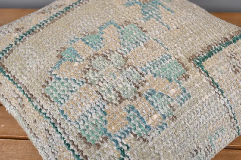 Customized Pillow Sham, Handmade Kilim Cushion, Outdoor Patio Pillow, Pillow Case, 14x14 Beige Cushion, Turkish Pillow, Kilim Cushion Sham - 3