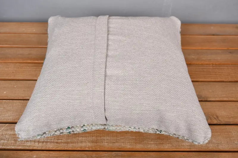 Customized Pillow Sham, Handmade Kilim Cushion, Outdoor Patio Pillow, Pillow Case, 14x14 Beige Cushion, Turkish Pillow, Kilim Cushion Sham - 5