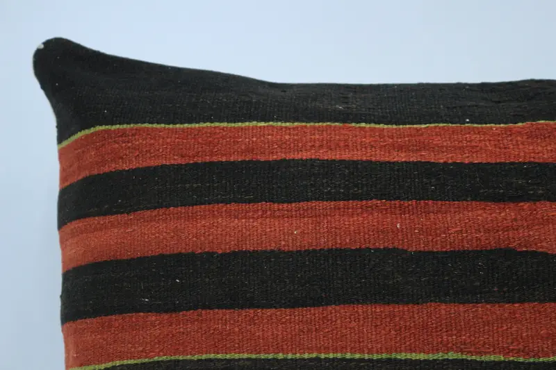 Etnik Kilim Halı Yastığı, Zemin Yastığı, Morroccon Kilim Yastık Yastığı, Yastık Sham, Atma Kilim Yastığı, 20x28 Kahverengi Yastık, Antika Yastık - 2