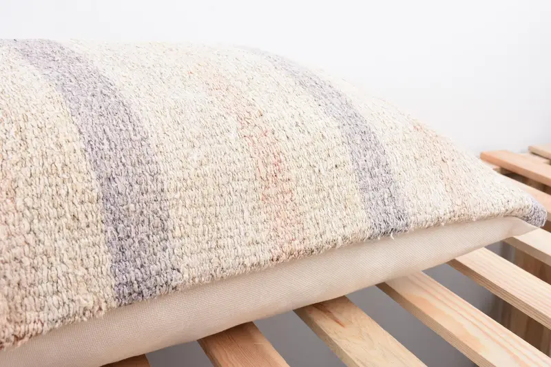 16x36 White Pillow, Kilim Pillow, Turkish Kilim Pillow, Pillow for Sofa, Sofa Bolster Cushion, Pillow Sham, Couch Pillow Sham - 7