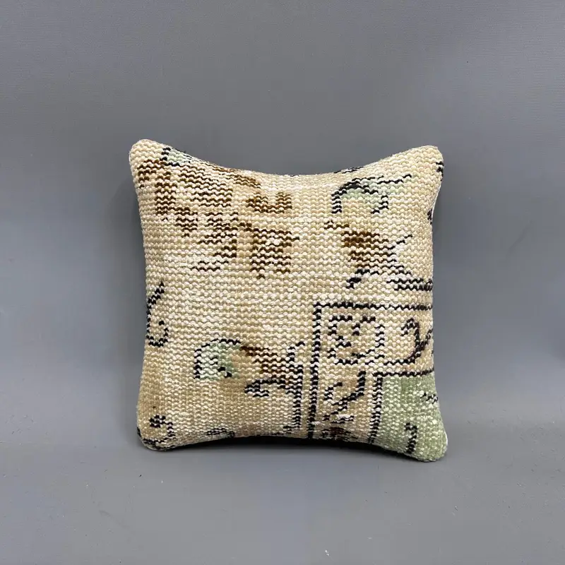 Cushion, Lounge Throw Pillow, Kilim Cushion Sham, Vintage Kilim Pillow, 12x12 Beige Cushion Case, Oriental Pillow Sham, Turkish Pillow - 4